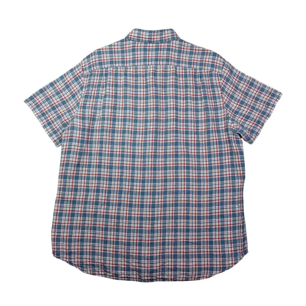 J. CREW Baird McNutt 100% Irish Linen Shirt Mens XL Plaid Vintage Button Down